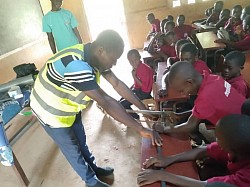 Plumbers learning how to join pipes
